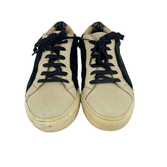 MALENE BIRGER Distressed Tennis Prep Suede Black Cream VSCO Low Rise Sneaker 40 - Picture 5 of 12